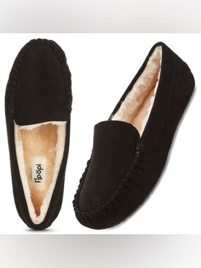 Floopi Women's Lily Moccasin Faux Suede Slippers